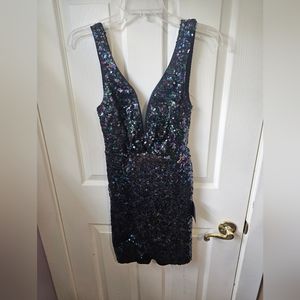 Sexy black sequence dress